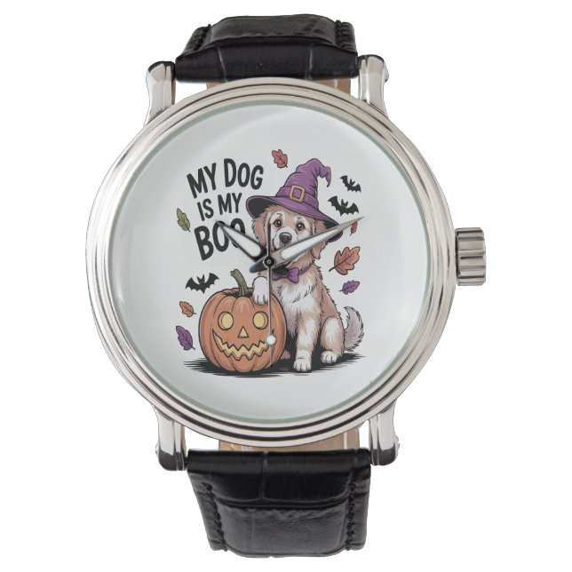 Reloj De Pulsera Mi perro es mi Boo Halloween (Anverso)