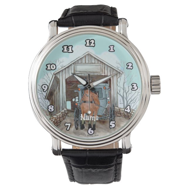 Reloj De Pulsera Mi puente cubierto Amish (Anverso)