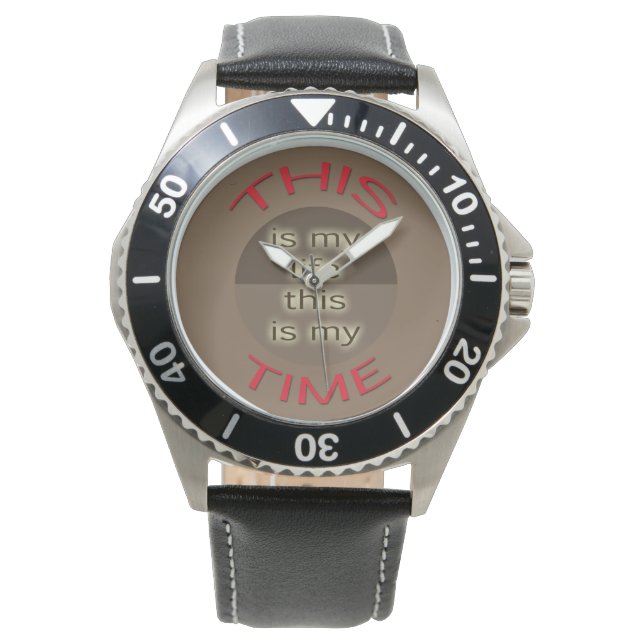 Reloj De Pulsera Mi vida mi tiempo rojo curtido (Anverso)