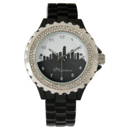 Reloj De Pulsera Miami blanco y negro, línea aérea de Florida