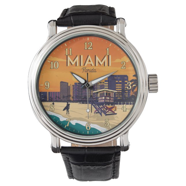 Reloj De Pulsera Miami Florida Beach (Anverso)