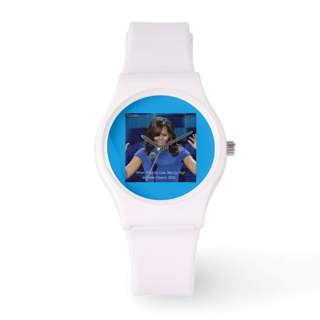 Reloj De Pulsera Michelle Obama "Vamos alto" Silicio Unisex Watch (Anverso)