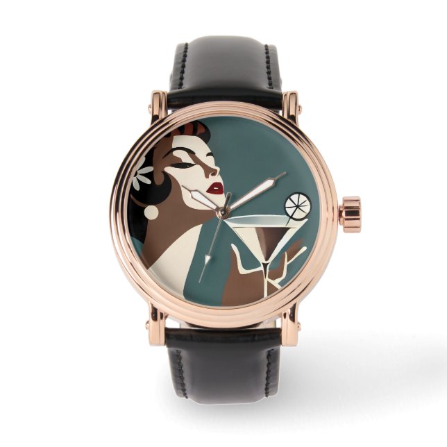 Reloj De Pulsera Mid Century Modern Art The Martini DIva (Anverso)