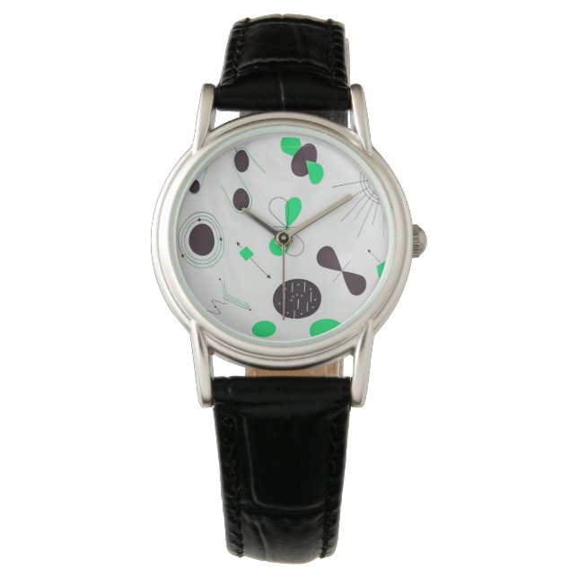 Reloj De Pulsera Mid Century Modern Green Physics  (Anverso)