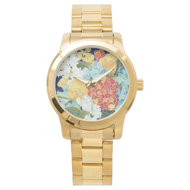 Reloj De Pulsera Midnight Florals II (Anverso)