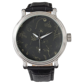 Reloj De Pulsera Midnight Garden Botanline Art Watch