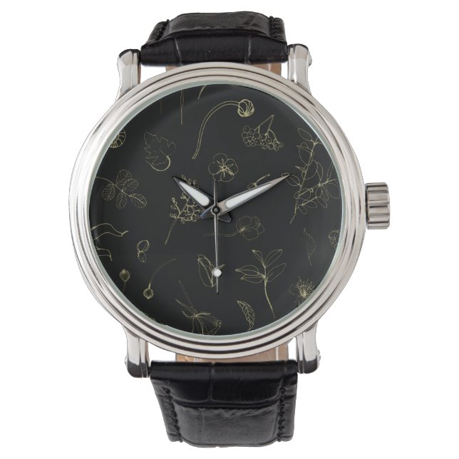 Reloj De Pulsera Midnight Garden Botanline Art Watch (Anverso)