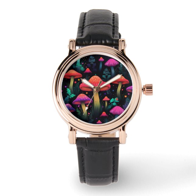 Reloj De Pulsera Midnight Mushrooms Watch (Anverso)