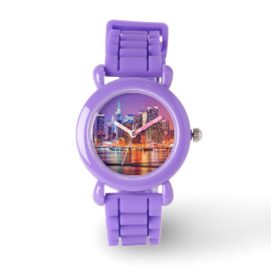 Reloj De Pulsera Midtown Manhattan en la noche con el imperio Stae