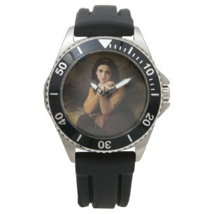 Reloj De Pulsera Mignon (Joven Francesa Dulce) (por Bouguereau)