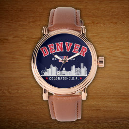 Reloj De Pulsera Mile High City Skyline Illustration