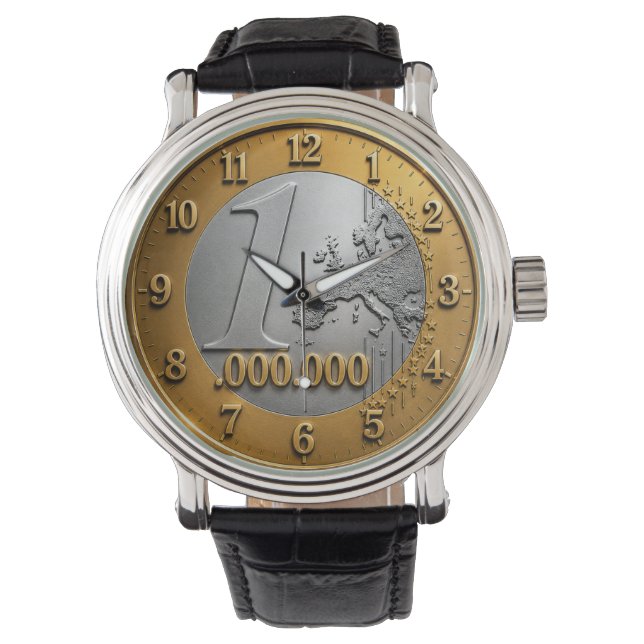 Reloj De Pulsera Million Euro Coin Wall Clock Design, Funny Wealth  (Anverso)