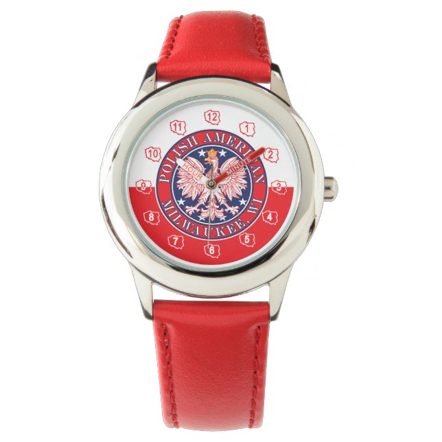 Reloj De Pulsera Milwaukee Wisconsin Polaco (Anverso)