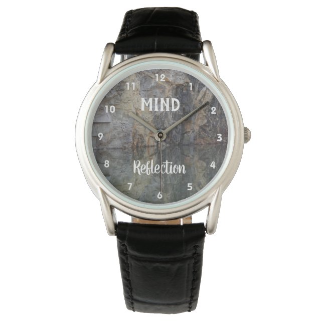 Reloj De Pulsera Mind Reflection Rock Wall Inspirational   (Anverso)
