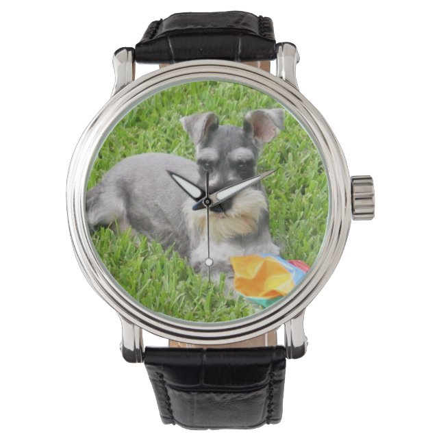 Reloj De Pulsera Miniatura Schnauzer Writing Watch (Anverso)