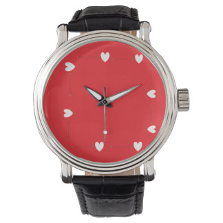 Reloj De Pulsera Minimal Red Heart Watch – Elegant Love Design