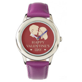 Reloj De Pulsera Minimal Silhouette Valentines Romantic Leather