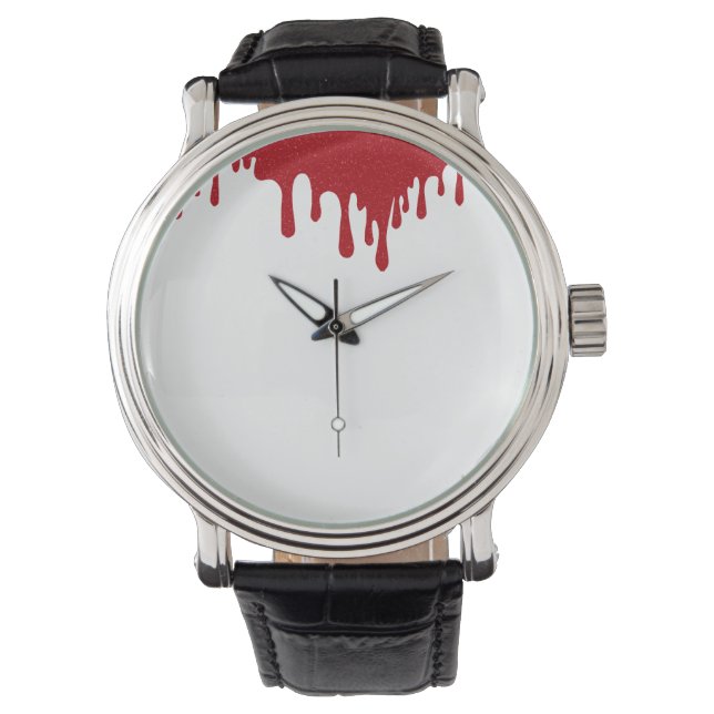 Reloj De Pulsera Minimal Tomato Red Drip Custom Watch (Anverso)