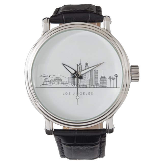 Reloj De Pulsera Minimalist Los Angeles Skyline Illustration (Anverso)