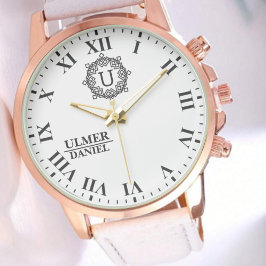 Reloj De Pulsera Minimalist Monogram Name Custom Engraved Keepsake