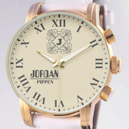 Reloj De Pulsera Minimalist Monogram Name Custom Name Engraved