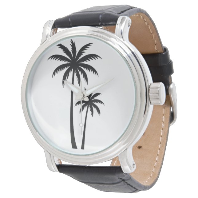 Reloj De Pulsera Minimalist Tropical Palm Trees Silhouette Art Tee (Angular)