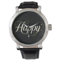 Minimalista Elegante Tipografía Feliz en Oro - Clá