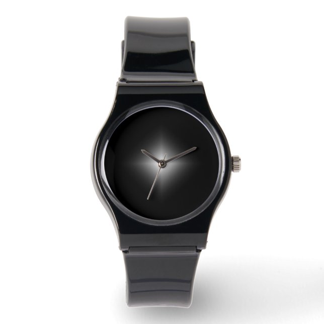 Reloj de pulsera Minimalista negro brillante - Uni (Anverso)