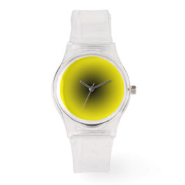 Reloj De Pulsera Minimalista transparente con marcado negro y amari
