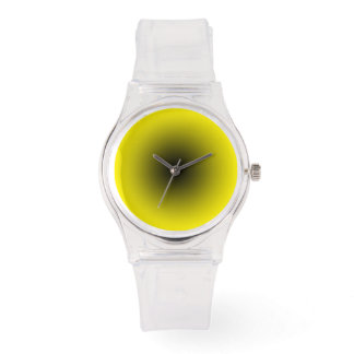 Reloj De Pulsera Minimalista transparente con marcado negro y amari