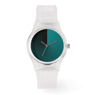 Reloj De Pulsera Minimalista transparente con marcado negro y Verde