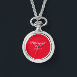 Reloj De Pulsera Mínimo simple dama de honor rosa agregar nombre añ<br><div class="desc">Diseño</div>