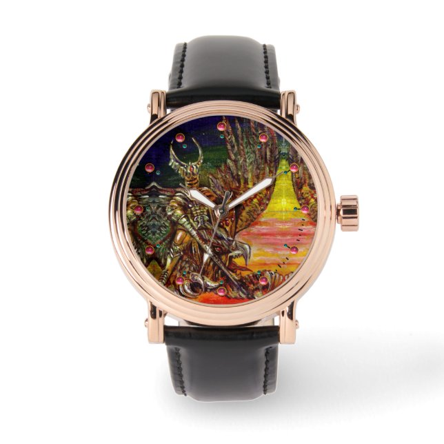 Reloj De Pulsera MIRA DE Fantasía OSCURA Y DRAGON (Anverso)