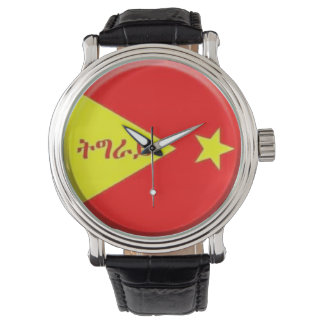 Reloj De Pulsera Mirada con bandera de Etiopía enojada