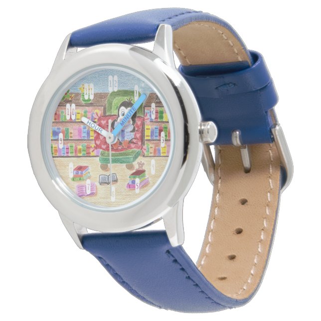 Reloj De Pulsera Mirada de niños pingüinos de lectura inteligente (Angular)