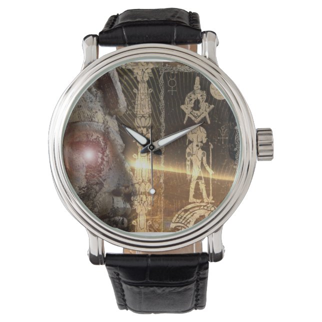Reloj De Pulsera Mirada Masonic Anunnaki egipcia (Anverso)