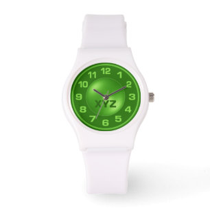 Reloj De Pulsera Miradas de Iniciales de Personalizados verdes quem