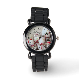 Reloj De Pulsera Mirador de nieve de los navidades
