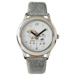 Reloj De Pulsera Mirador de purpurina de vaca suiza