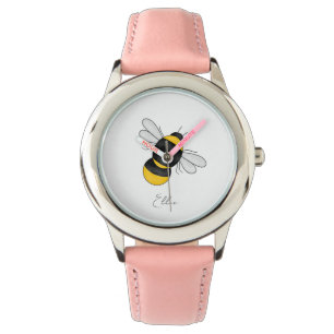 Reloj De Pulsera Mirador rosa Bumble Bee personalizado para niños