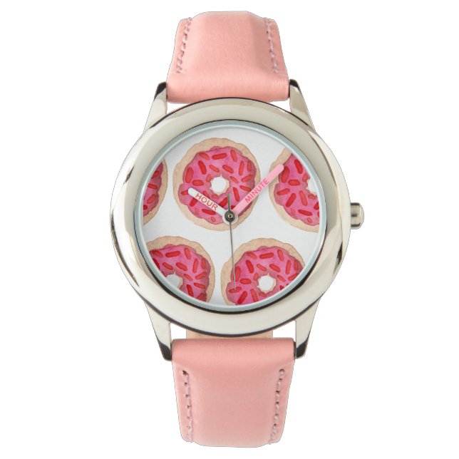 Reloj De Pulsera Miran niños de donuts rosados (Anverso)