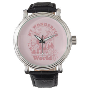 Reloj De Pulsera Mis maravillosas flores retro del mundo