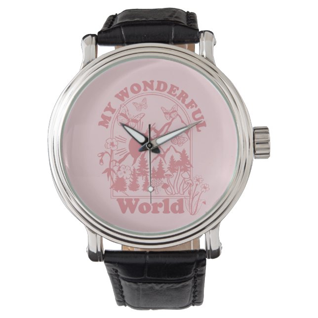Reloj De Pulsera Mis maravillosas flores retro del mundo (Anverso)