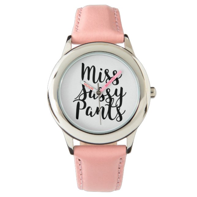 RELOJ DE PULSERA MISS SASSY PANTS (BANDA ROSA) VER (Anverso)