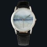 Reloj De Pulsera Mist de Mariner - Línea costera<br><div class="desc">Mariner's Mist I por Grace Popp. Cuenta con una línea costera con tonos y tonos azul inmaculado y un cielo nebuloso.</div>