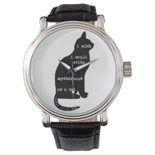Reloj De Pulsera Misterioso como cita de poe del gato Edgar Allan