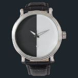 Reloj De Pulsera mitad blanca mitad negra, mitad negra mitad blanca<br><div class="desc">mitad blanco medio negro, mitad negro medio blanco, negro y blanco, negro y blanco, negro y blanco, negro y blanco dividido, mitad y media, unus annupes, unus, annuus, negro, blanco, medio, lindo, vintage, moda, mitad blanco, mitad negro, mitad blanco y negro, contraste, color, colores, rayas horizontales blancas negras, rayas blancas...</div>