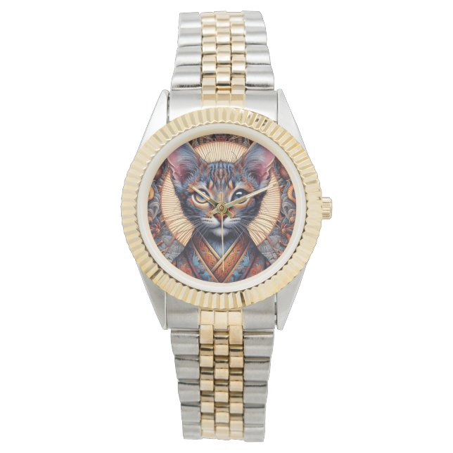 Reloj De Pulsera Mítico felino fantástico ornamentado regio (Anverso)