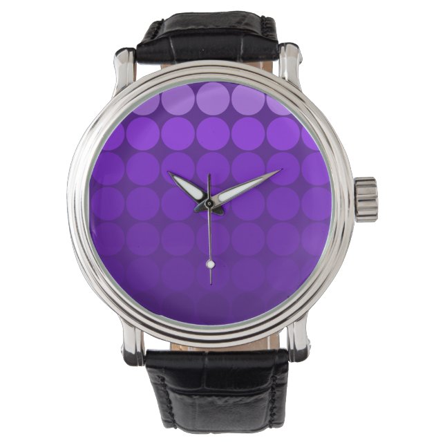 Reloj De Pulsera Mod Pop Dots Lilac to Deep Purple Gradient Circles (Anverso)