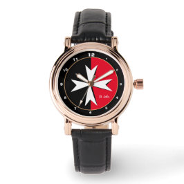 Reloj De Pulsera Moda/bombero de la bandera de la Cruz Blanca y Mal